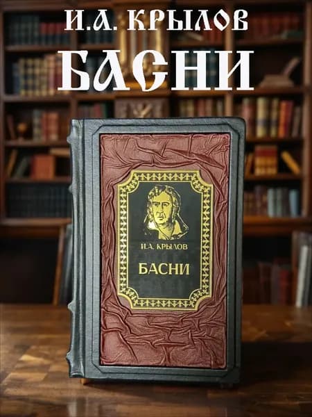 Басни. Иван Крылов. Книга в кожаном переплёте подарочное издание. | Савченко Евгения