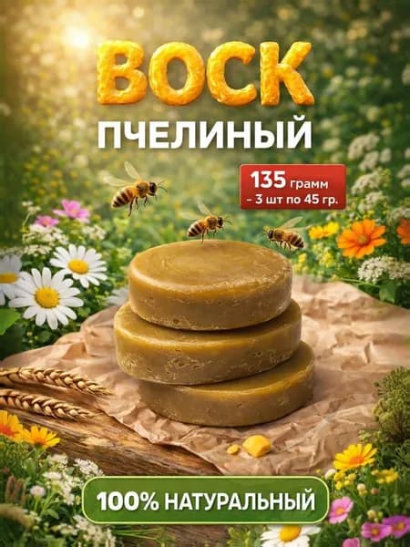 Воск пчелиный натуральный, 135 грамм