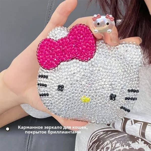 Алмазная мозаика Hello Kitty зеркало набор для творчества