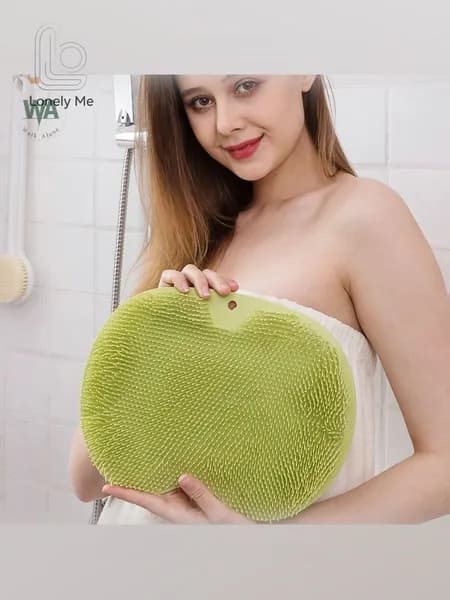 Мочалка массажная для тела и ног силиконовая, массажный коврик для ног, мочалка на присосках, щетка силиконовая для ног и тела, 20cmx28cm