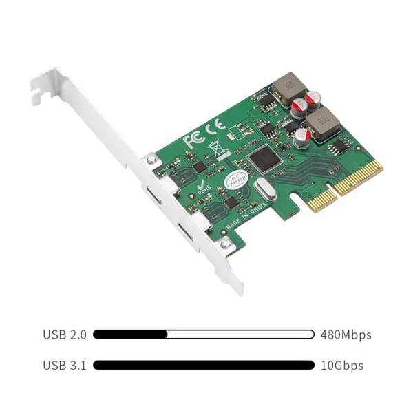 2-портовый USB PCI-E X1 X4 X8 X16 адаптер для настольного ПК