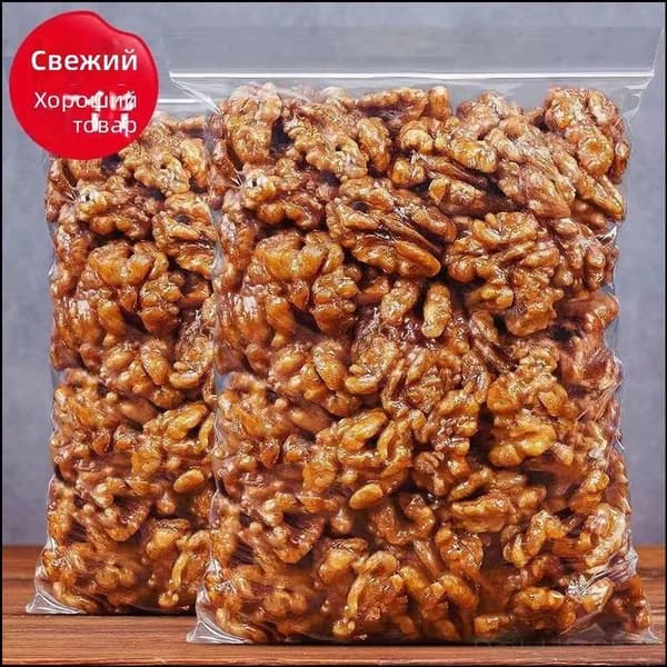 Янтарные грецкие орехи в карамели, медовый вкус, 150 г, банка