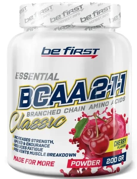 Аминокислоты БЦАА Вишня порошок бца Be First BCAA 2:1:1 Classic Powder 200 гр
