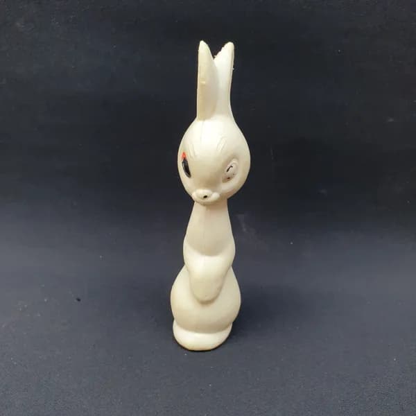 Игрушка резиновая винтажная, СССР. Фигурка зайца, пластизоль, для детской игры
