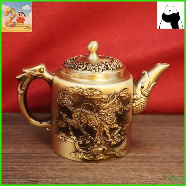 Чайник винтажный , Коллекционный чайник , бронзовый
