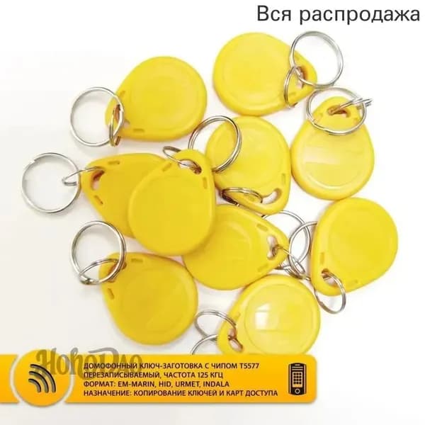 Брелок-заготовка T5577 ABS для копирования домофонных ключей 125 кГц (10 шт)