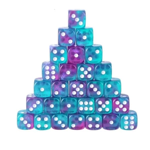 Акриловые шестигранные игральные кости, 12 мм, 04