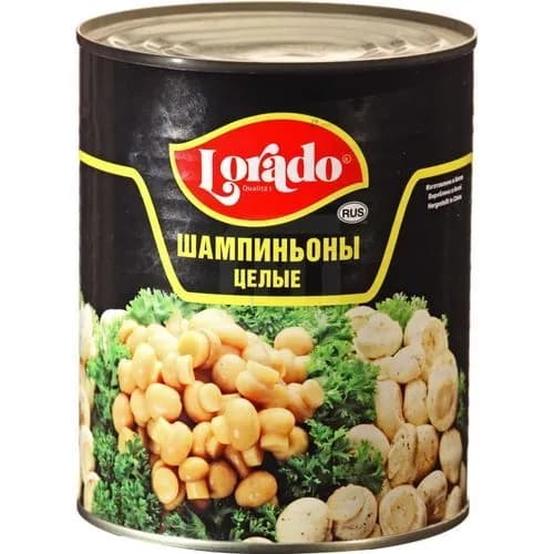 Lorado Грибы шампиньоны, целые, 850 мл