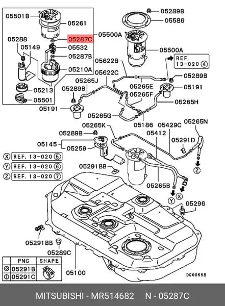 кольцо резиновое org (MITSUBISHI MR514682)