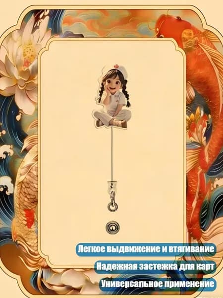 Выдвижной держатель для идентификационных карт с прочной клипсой для профессионального использования, - 9