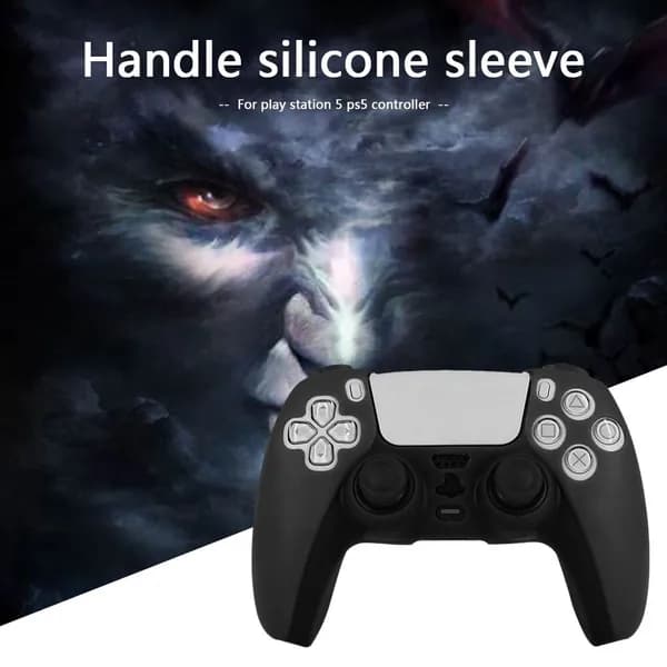 Силиконовый чехол для контроллера PlayStation 5 чёрный противоскользящий