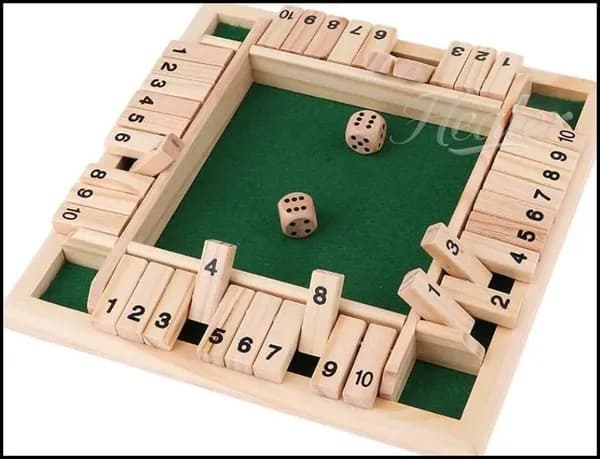 Настольная игра "Закрой коробку" (Shut The Box) для развития математики у детей 4-7 лет