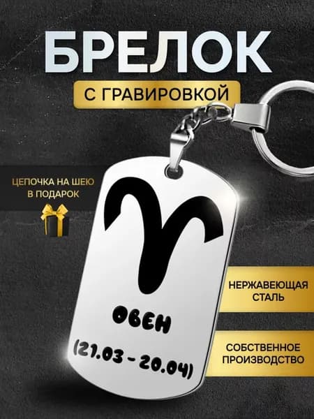 Брелок для ключей Знаки зодиака Овен подарок гороскоп