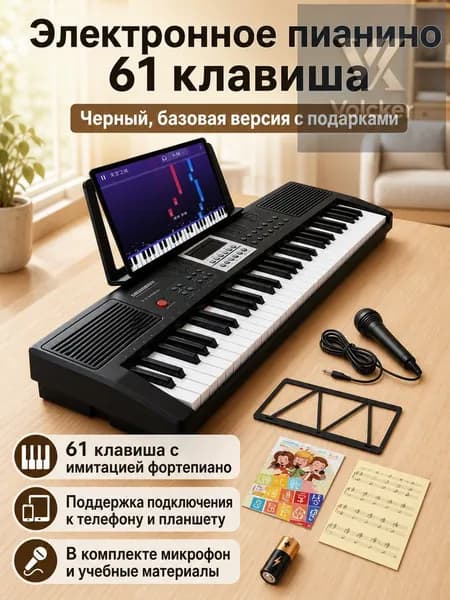 Электронное пианино 61 клавиша для начинающих