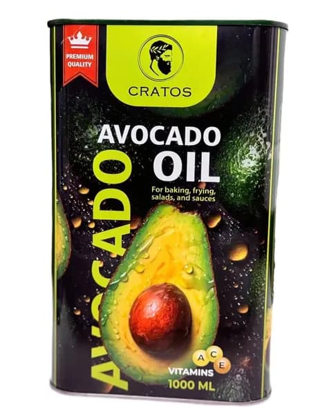 Масло авокадо, для жарки и салатов, рафинированное "Avocado Oil" 1л Cratos