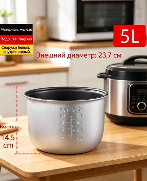 Универсальная облицовка рисоварки, утолщенная сковорода с антипригарным покрытием, внутренняя сердцевина 5L