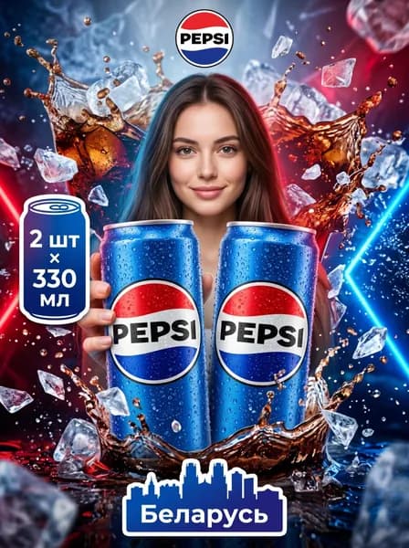 Газированный напиток Pepsi, 2 шт по 330 мл, Беларусь