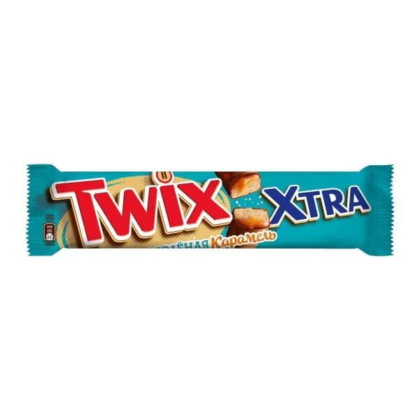 Шоколадный батончик Соленая карамель Twix Xtra 82г
