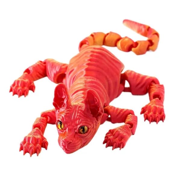 Антистресс игрушка Сфинкса Котенок Подвижный, 22 см, 3D печать - Мягкий кот для релакса