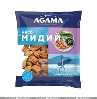 Мидии мясо варёно-мороженое, Agama, 300 г