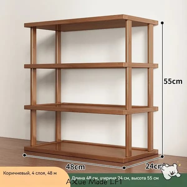 Этажерка, 4 секц., Бамбук, Дерево, 48х24х55 см