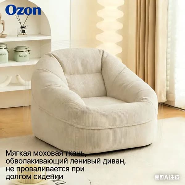 Кресло-мешок Диван, Нетканое волокно, Размер XL,белый