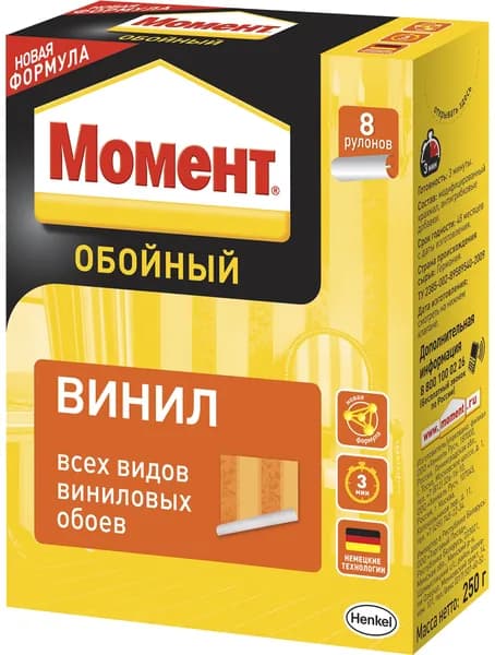 Клей обойный для виниловых обоев Момент Винил 250 г