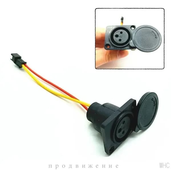 Разъем зарядки (Кэнон) 3pin с SM-коннектором для электросамоката