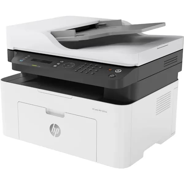 HP МФУ Струйное HP M137FNW 4ZB84A Wi-Fi копировальный сканер факсимильный моно Многофункциональный лазерный принтер, белый