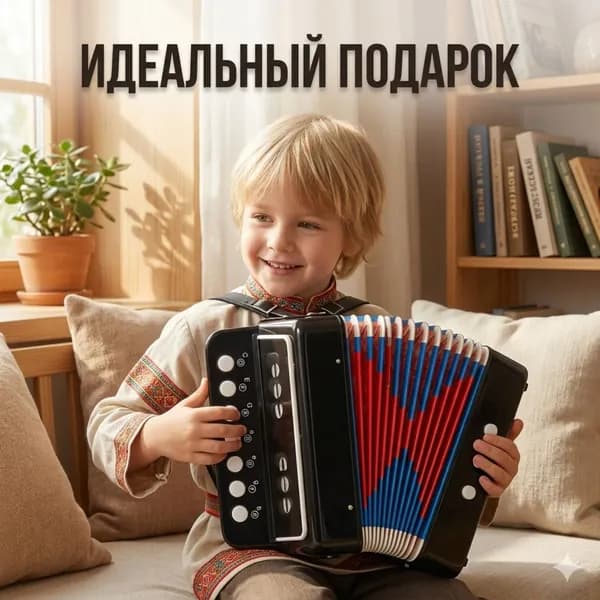 Детский аккордеон для начинающих, обучающая портативная музыкальная игрушка 7 клавиш, безопасный материал.
