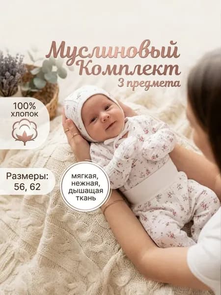 Муслиновый комплект для новорожденного