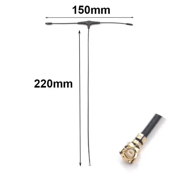 Антенна управления ELRS/TBS Crossfire 868/915 МГц, Т диполь, 220мм u.FL/IPEX1/MHF1