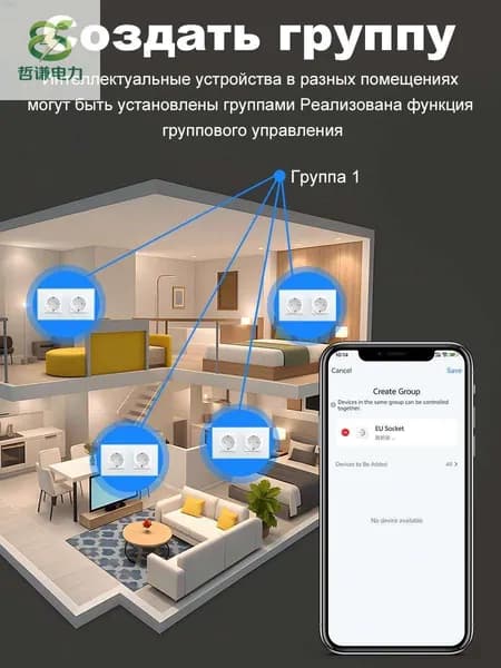 16A.Умная встраиваемая розетка с Алиса, белая.2 постовая.