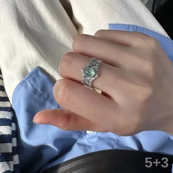 Женское винтажное кольцо Синий H434