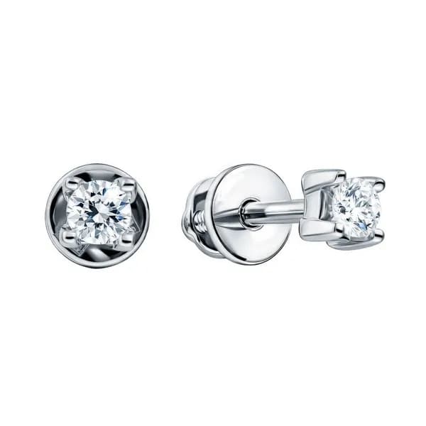 Серьги женские с бриллиантами из белого золота 585 пробы 585GOLD