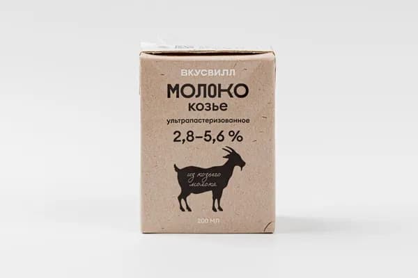 Молоко козье цельное ультрапастеризованное 2,8-5,6% 200 г