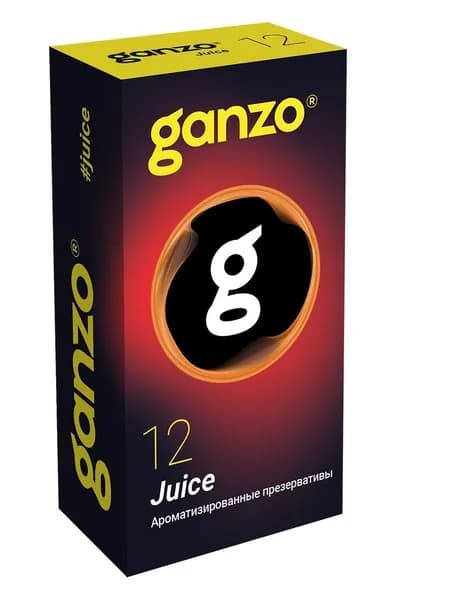 Презервативы GANZO Juice, гладкие ароматизированные 12 шт. в уп. (цветные)
