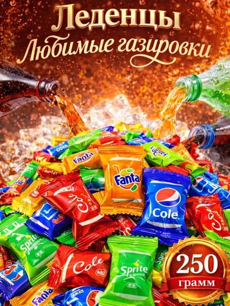 Освежающие конфеты газировки микс 250 гр