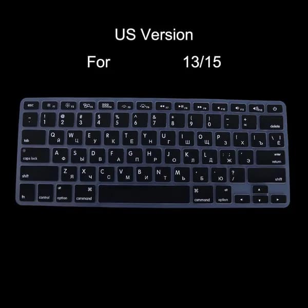 Силиконовый чехол-накладка на клавиатуру Macbook, Черный