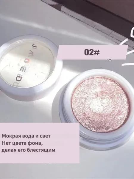 Монохромные блестящие перламутровые тени для век