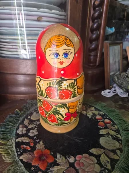 Матрешка росписная винтажная советская, дерево, СССР