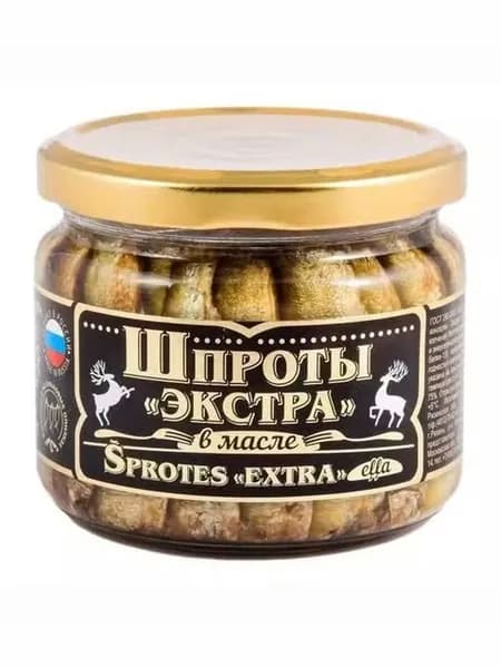 Шпроты Вкусные консервы Экстра в масле 270 г