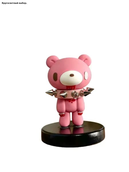 Коллекционные фигурки Gloomy Bear 2 шт.: Набор Розовый и Черный Медведь в стиле Панк-Готика, Кавайная Аниме Игрушка с Шипастыми Ошейниками и Цепью, Милый, но Опасный Глуми Беар, Подарок для фанатов ан