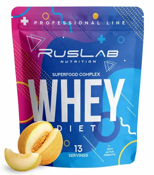 DIET WHEY протеин сывороточный,белковый коктейль для похудения,заменитель пищи (416 гр),вкус дыня