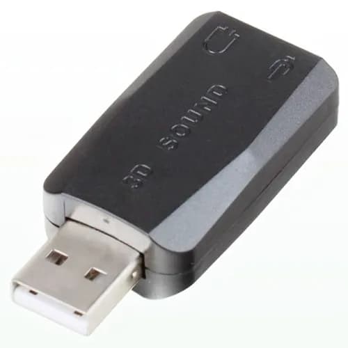 Внешняя звуковая карта Orient AU-01N адаптер USB на два гнезда 3.5мм для микрофона и наушников - чёрный