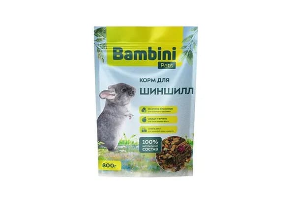 Bambini Pets / Корм сухой Бамбини Петс для шиншилл, 800 г