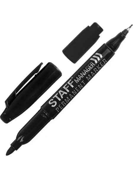 Маркер спиртовой Staff Manager Pm-625, перманентный, двусторонний, черный