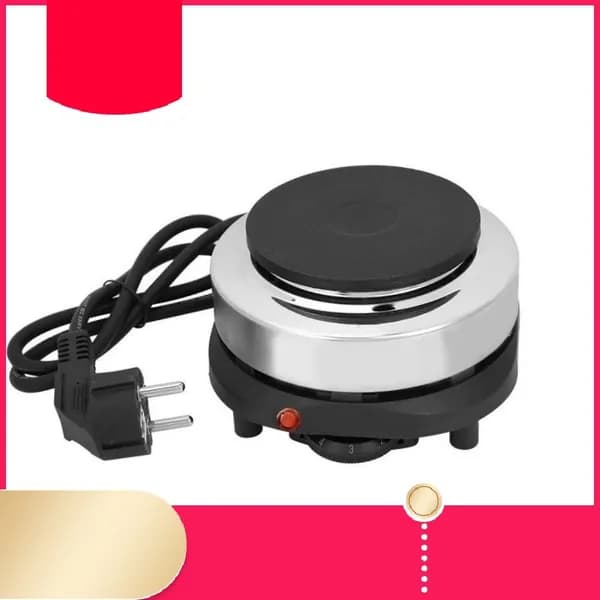 Электрическая настольная плита Электроплитка мини HOT PLATE 500W из чугуна, хром, белый