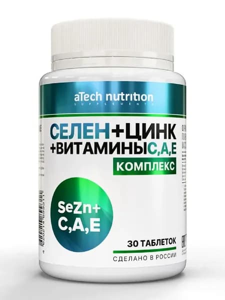 Цинк селен витамин C комплекс 30 таблеток zinc selenium vitamin c aTech nutrition