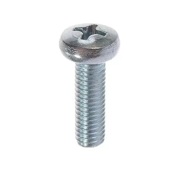 Винт Стройбат полукруглый, DIN 7985, М3x16, белый, цинк, 25 шт.
